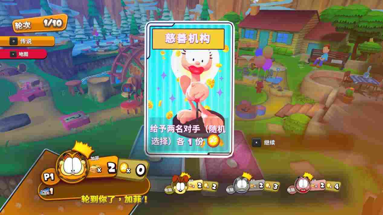 《加菲猫千层面派对》评测:强手棋加小游戏,我觉得不行