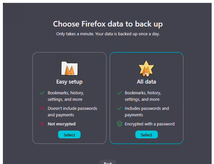 Firefox 火狐浏览器将推Win10转Win11原生备份工具,数据可全量加密迁移截图