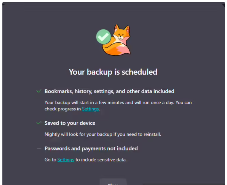 Firefox 火狐浏览器将推Win10转Win11原生备份工具,数据可全量加密迁移截图